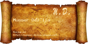 Musser Dália névjegykártya